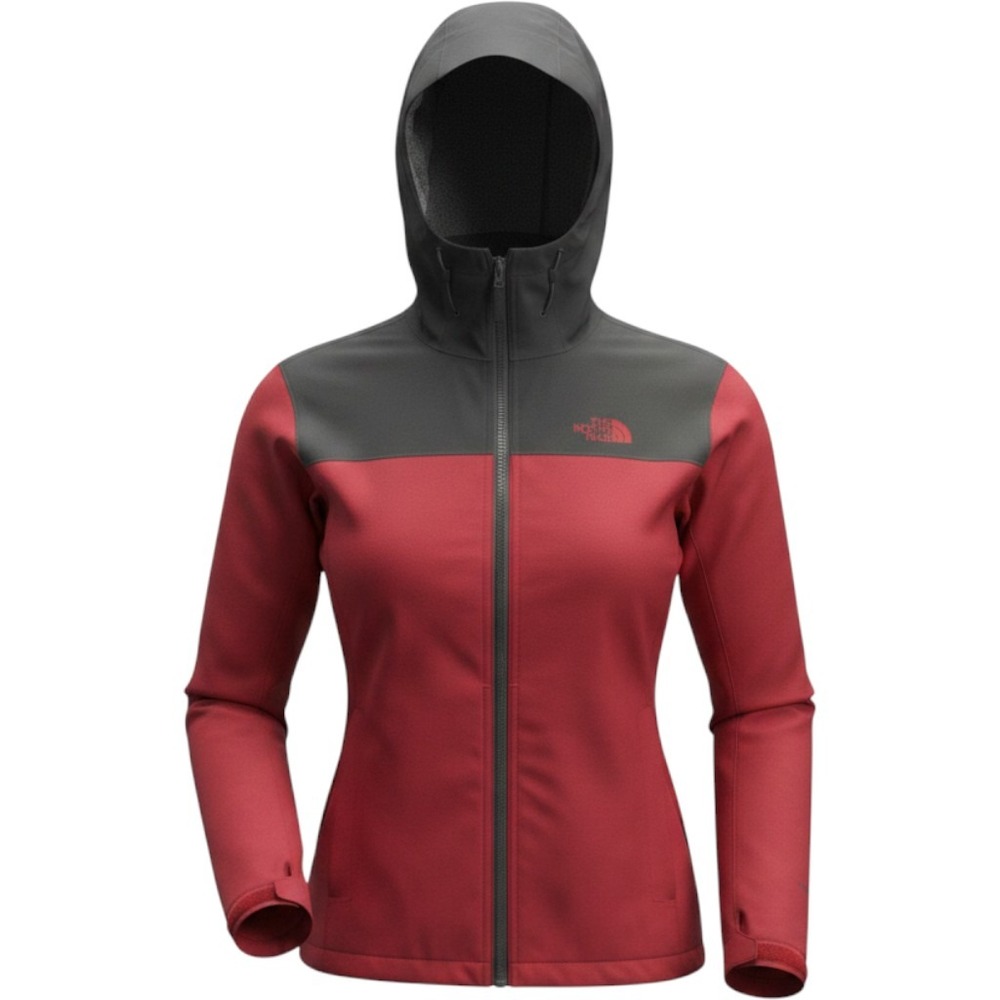 The North Face Jacket Mens‎ M Rain Jacket Red Grey Hooded Colorblock
